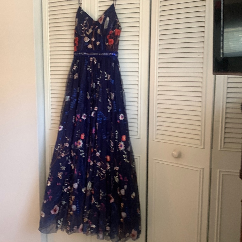 Mac Duggal  embroidered bustier gown